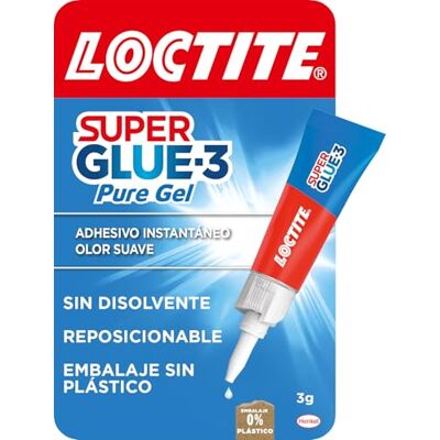 Loctite Super Glue-3 Pure Gel, cola transparente e resistente, cola extra forte em gel que não cola os dedos imediatamente, adesivo reposicionável, 1 x 3 g, tubo Loctite Super Glue-3 Pure Gel, cola transparente e resistente, cola extra forte em gel que não cola os dedos imediatamente, adesivo reposicionável, 1 x 3 g, tubo