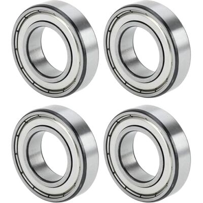TUZUK 4 peças rolamentos 6205ZZ, 25 x 52 x 15 mm, pré-lubrificados, aço cromado, selos duplos, para aplicações industriais e mecânicas TUZUK 4 peças rolamentos 6205ZZ, 25 x 52 x 15 mm, pré-lubrificados, aço cromado, selos duplos, para aplicações industriais e mecânicas