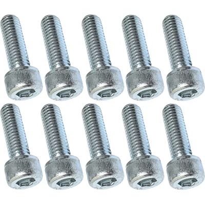 AERZETIX Conjunto de 10 peças, parafusos M8 x 25, com cabeça hexagonal interior Ø 8 x 25 mm, DIN 912, classe 8,8, em aço ziningué, bricolage, ferramentas de montagem/hardware AERZETIX Conjunto de 10 peças, parafusos M8 x 25, com cabeça hexagonal interior Ø 8 x 25 mm, DIN 912, classe 8,8, em aço ziningué, bricolage, ferramentas de montagem/hardware