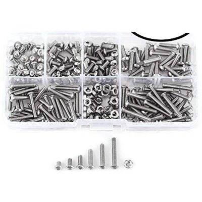 WINGONEER 230 peças M2 304 aço inoxidável Allen Hex Drive botão cabeça tampa parafusos parafusos kit de sortido de porcas (M2) WINGONEER 230 peças M2 304 aço inoxidável Allen Hex Drive botão cabeça tampa parafusos parafusos kit de sortido de porcas (M2)