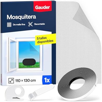 GAUDER Rede mosquiteira para janela, rede anti-insetos com fecho de gancho e laço, proteção autocolante contra mosquitos, malha auto-adesiva, 110 x 130 cm, preto) Red anti-insectos con cierre de gancho y bucle, malla autoadhesiva sin taladrar contra mos GAUDER Rede mosquiteira para janela, rede anti-insetos com fecho de gancho e laço, proteção autocolante contra mosquitos, malha auto-adesiva, 110 x 130 cm, preto) Red anti-insectos con cierre de gancho y bucle, malla autoadhesiva sin taladrar contra mos