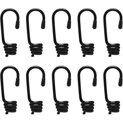 Hysagtek 10 ganchos de arame em espiral com revestimento de plástico de 8 mm para fita elástica Hysagtek 10 ganchos de arame em espiral com revestimento de plástico de 8 mm para fita elástica