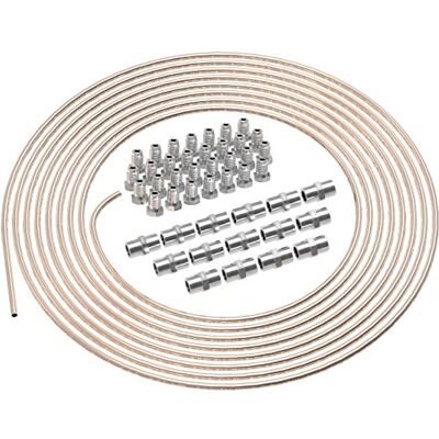 AUPROTEC 10 m Tubo de travão Ø 4,75 mm, kit de cobre e níquel 30 uniões roscadas 15 conectores M10 x 1 DIN 74 234, conjunto de tubos de cobre e acessórios de travão para DIN Flare F AUPROTEC 10 m Tubo de travão Ø 4,75 mm, kit de cobre e níquel 30 uniões roscadas 15 conectores M10 x 1 DIN 74 234, conjunto de tubos de cobre e acessórios de travão para DIN Flare F