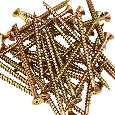 Forgefix MPS3535Y Parafusos multiusos (100 unidades) Parafusos de rosca simples passivados de zinco amarelo escareados Pozidrive sutiãs de madeira para placa de madeira MDF Forgefix MPS3535Y Parafusos multiusos (100 unidades) Parafusos de rosca simples passivados de zinco amarelo escareados Pozidrive sutiãs de madeira para placa de madeira MDF