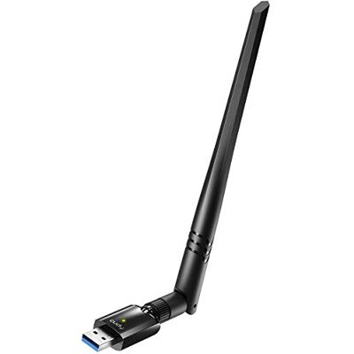 Cudy Maravilhas de Wi-Fi 5: Adaptador USB de alto ganho AC1300, WU1400 WiFi 5, 867 400 Mbps, antena de longo alcance, USB 3.0, WPA3, Windows/macOS/Linux, instalação sem drivers Cudy Maravilhas de Wi-Fi 5: Adaptador USB de alto ganho AC1300, WU1400 WiFi 5, 867 400 Mbps, antena de longo alcance, USB 3.0, WPA3, Windows/macOS/Linux, instalação sem drivers