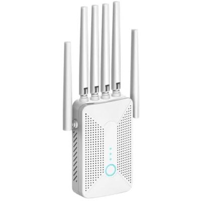 Genérico Repetidor WiFi Potente com 6 Antenas, Amplificador de Sinal WiFi de Longo Alcance 600 m², Extensor WiFi Suporta 64 Dispositivos, Modos (Repetidor, AP), Botão WPS, Plug and Play Universal para Casa e Genérico Repetidor WiFi Potente com 6 Antenas, Amplificador de Sinal WiFi de Longo Alcance 600 m², Extensor WiFi Suporta 64 Dispositivos, Modos (Repetidor, AP), Botão WPS, Plug and Play Universal para Casa e