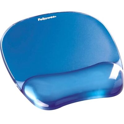 Fellowes Gel Crystals Tapete de rato com apoio para pulsos ergonómico, cor azul Fellowes Gel Crystals Tapete de rato com apoio para pulsos ergonómico, cor azul