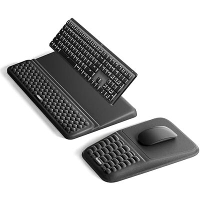 VAYDEER Conjunto 3 em 1 com elevador de teclado e suporte para pulso, preto Inclui elevador de teclado, apoio para pulsos e tapete de rato com espuma viscoelástica VAYDEER Conjunto 3 em 1 com elevador de teclado e suporte para pulso, preto Inclui elevador de teclado, apoio para pulsos e tapete de rato com espuma viscoelástica