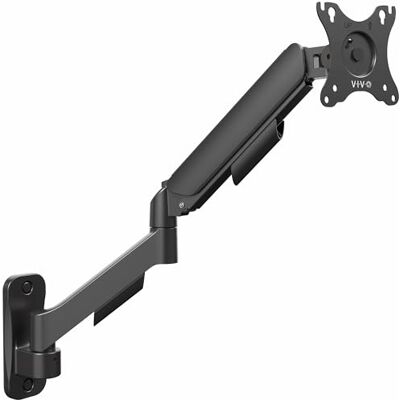 VIVO Suporte de parede pneumático de braço estendido de altura ajustável, articulação de movimento completo, adapta-se a telas de 17 a 27 polegadas, preto, MOUNT-V001G VIVO Suporte de parede pneumático de braço estendido de altura ajustável, articulação de movimento completo, adapta-se a telas de 17 a 27 polegadas, preto, MOUNT-V001G