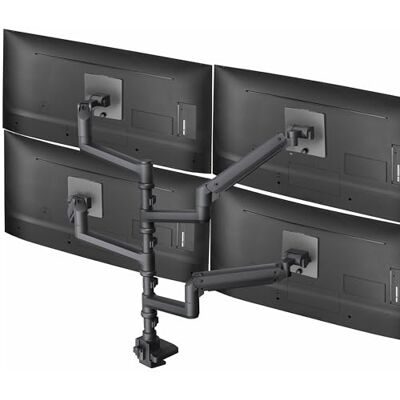 VIVO Suporte de secretária extra alto para monitor de braço pneumático para ecrãs de até 49 polegadas, capacidade individual de braço, ecrãs de 38 polegadas para 4 ultra largas, até 44 VIVO Suporte de secretária extra alto para monitor de braço pneumático para ecrãs de até 49 polegadas, capacidade individual de braço, ecrãs de 38 polegadas para 4 ultra largas, até 44