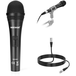 Neewer Microfone dinâmico cardioide com Cabo Macho XLR para Fêmea XLR, construção metálica rígida para Captura Profissional de Instrumentos Musicais, Voz, radiodifusão, discurso, Preto (NW-040) Neewer Microfone dinâmico cardioide com Cabo Macho XLR para Fêmea XLR, construção metálica rígida para Captura Profissional de Instrumentos Musicais, Voz, radiodifusão, discurso, Preto (NW-040)