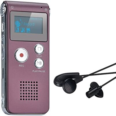 COVVY Gravador de Voz Ditafone LCD USB Gravador de Voz Digital Profissional Portátil Leitor MP3 de Longa Duração Bateria Recarregável-8GB (Vinho Tinto) COVVY Gravador de Voz Ditafone LCD USB Gravador de Voz Digital Profissional Portátil Leitor MP3 de Longa Duração Bateria Recarregável-8GB (Vinho Tinto)