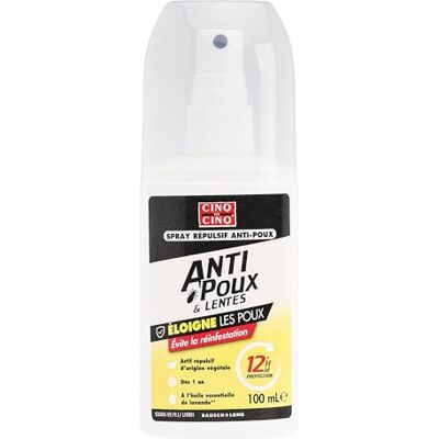 CINQ SUR CINQ Spray Repulsif anti-poux protection 12h 100 ml CINQ SUR CINQ Spray Repulsif anti-poux protection 12h 100 ml