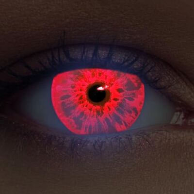 Designlenses , Duas lentes de contacto UV (sob luz negra) 1 par/2 peças, cores fluorescentes sem graduação capa de lente "Sparkle" (vermelho, 14,00, 0,00) Designlenses , Duas lentes de contacto UV (sob luz negra) 1 par/2 peças, cores fluorescentes sem graduação capa de lente "Sparkle" (vermelho, 14,00, 0,00)