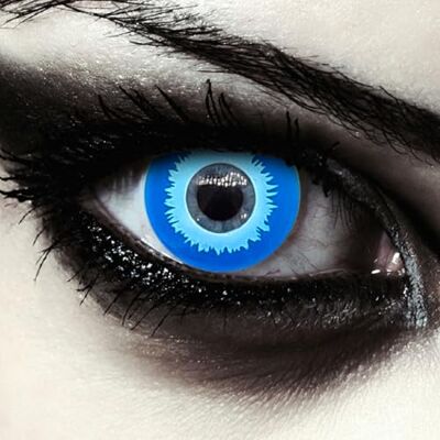 Designlenses , Duas lentes de cores azuis para o Dia das Bruxas andarilho branco traje, 1 par/2 peças, sem graduação capa de lente "Blue Elfe Designlenses , Duas lentes de cores azuis para o Dia das Bruxas andarilho branco traje, 1 par/2 peças, sem graduação capa de lente "Blue Elfe