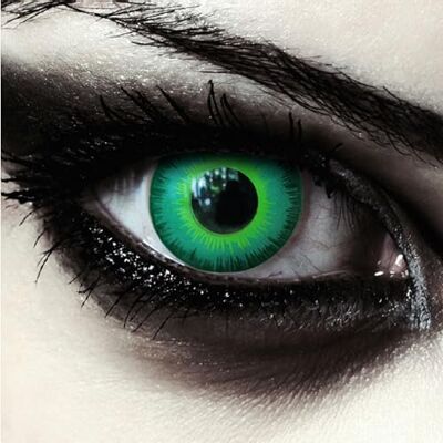 Designlenses , Duas lentes diárias de cor totalmente para fantasia de zumbi de Halloween, 1 par/2 peças, sem graduação (Green Elfe, 14.00, 0.00, Dioptrias) Designlenses , Duas lentes diárias de cor totalmente para fantasia de zumbi de Halloween, 1 par/2 peças, sem graduação (Green Elfe, 14.00, 0.00, Dioptrias)