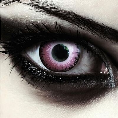 Designlenses , Duas lentes diárias de cor totalmente para o Dia das Bruxas, 1 par/2 peças, sem graduação (Pink Elfe, 14,00, 0,00, Dioptrias) Designlenses , Duas lentes diárias de cor totalmente para o Dia das Bruxas, 1 par/2 peças, sem graduação (Pink Elfe, 14,00, 0,00, Dioptrias)