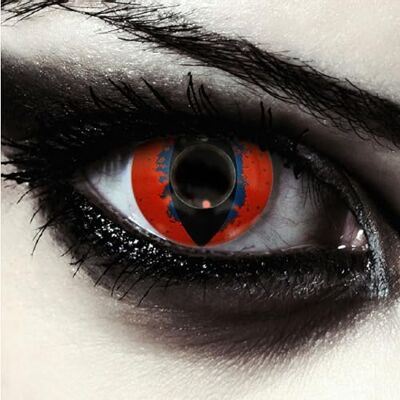 Designlenses , Duas lentes de cor vermelha e azul para Halloween cobra disfarce, 1 par/2 peças, olhos de gato sem graduação capa de lente "Death Dragon Designlenses , Duas lentes de cor vermelha e azul para Halloween cobra disfarce, 1 par/2 peças, olhos de gato sem graduação capa de lente "Death Dragon