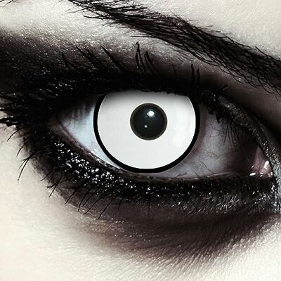 Designlenses , Duas lentes diárias cores brancas e pretas para o Dia das Bruxas, disfarce de vampiro, 1 par/2 peças, sem graduação (Zombie Eye, 14,00, 0,00) Designlenses , Duas lentes diárias cores brancas e pretas para o Dia das Bruxas, disfarce de vampiro, 1 par/2 peças, sem graduação (Zombie Eye, 14,00, 0,00)