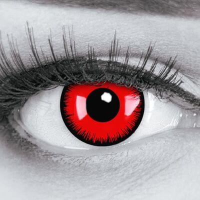 MeralenS Lentes vermelhas pretas Red Lunatic 1 par. Confortáveis e perfeitas para carnaval de Halloween, cosplay de anime, macias, sem dioptrias recipiente de lentilhas, sem graduação MeralenS Lentes vermelhas pretas Red Lunatic 1 par. Confortáveis e perfeitas para carnaval de Halloween, cosplay de anime, macias, sem dioptrias recipiente de lentilhas, sem graduação