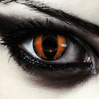 Designlenses , Duas lentes de cor laranja para Halloween cobra disfarce, 1 par/2 peças, olhos de gato sem graduação capa de lente "Orange Dragon Designlenses , Duas lentes de cor laranja para Halloween cobra disfarce, 1 par/2 peças, olhos de gato sem graduação capa de lente "Orange Dragon