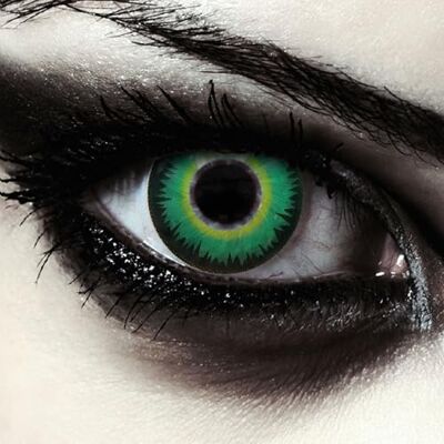Designlenses , Duas lentes de cor verde para o Dia das Bruxas, homem-lobo disfarce, 1 par/2 peças, sem graduação capa de lente "Green Werewolf Designlenses , Duas lentes de cor verde para o Dia das Bruxas, homem-lobo disfarce, 1 par/2 peças, sem graduação capa de lente "Green Werewolf