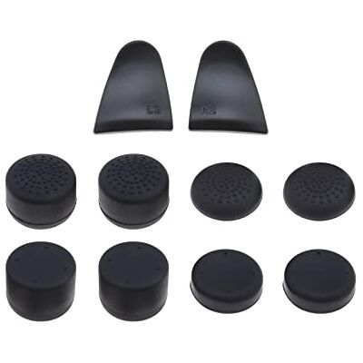 OTOTEC 4 pares de punhos para polegar com 1 par de extensores de gatilho R2 e L2 compatíveis com comandos PS5, capa de borracha para o polegar OTOTEC 4 pares de punhos para polegar com 1 par de extensores de gatilho R2 e L2 compatíveis com comandos PS5, capa de borracha para o polegar