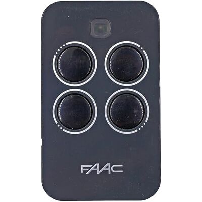 FAAC Controlo remoto com 4 botões, preto, original, 433 MHz RC. FAAC Controlo remoto com 4 botões, preto, original, 433 MHz RC.