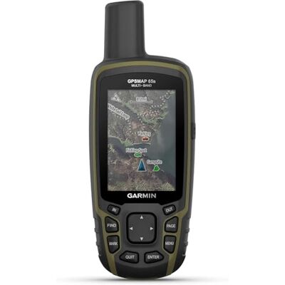 Garmin GPSMAP 65s GPS de mão multibanda resistente com vários sensores de navegação e mapas TopoActive da Europa Garmin GPSMAP 65s GPS de mão multibanda resistente com vários sensores de navegação e mapas TopoActive da Europa