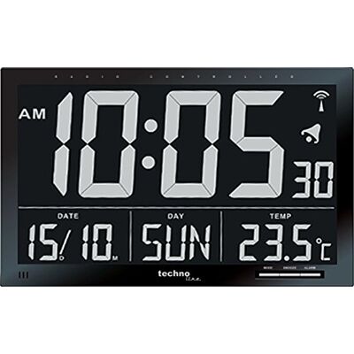 techno line Technoline Relógio digital controlado por rádio com ecrã LCD grande techno line Technoline Relógio digital controlado por rádio com ecrã LCD grande