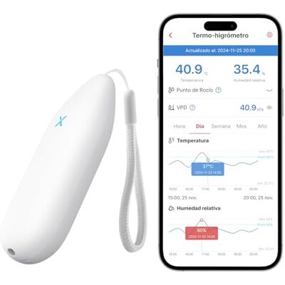X-Sense Termómetro higrómetro Wi-Fi, , 1 unidade Controlo de temperatura e humidade, requer estação base SBS50, exportação e histórico de dados X-Sense Termómetro higrómetro Wi-Fi, , 1 unidade Controlo de temperatura e humidade, requer estação base SBS50, exportação e histórico de dados