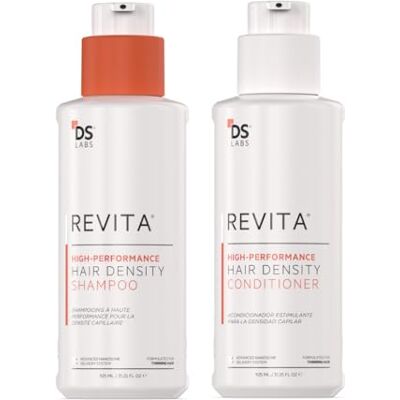 DS Laboratories Revita champô e condicionador para adelgaçamento do cabelo da Apoia o crescimento do cabelo para homens e mulheres, espesso o cabelo, sem sulfato, bloqueador de DHT (925 ml) DS Laboratories Revita champô e condicionador para adelgaçamento do cabelo da Apoia o crescimento do cabelo para homens e mulheres, espesso o cabelo, sem sulfato, bloqueador de DHT (925 ml)