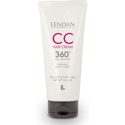Lendan Condicionador sem enxaguar CC Hair Cream 360º 200 ml, hidratação e brilho, protetor térmico para o cabelo controla o encolhimento e facilita o penteado Lendan Condicionador sem enxaguar CC Hair Cream 360º 200 ml, hidratação e brilho, protetor térmico para o cabelo controla o encolhimento e facilita o penteado