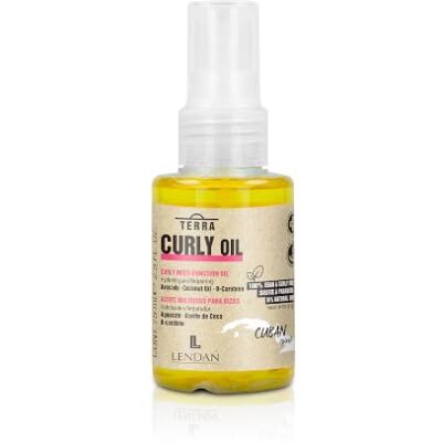 Lendan Óleo para cabelo encaracolado Terra Curly Oil 75 ml Sérum empilhar com óleo de abacate e coco, brilho e suavidade protetor de calor evita a quebra do cabelo método Curly Lendan Óleo para cabelo encaracolado Terra Curly Oil 75 ml Sérum empilhar com óleo de abacate e coco, brilho e suavidade protetor de calor evita a quebra do cabelo método Curly