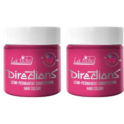 La Riche 2 x Directions Cor de Cabelo Semi-Permanente Frasco de 100 ml (Rosa Carnation) La Riche 2 x Directions Cor de Cabelo Semi-Permanente Frasco de 100 ml (Rosa Carnation)