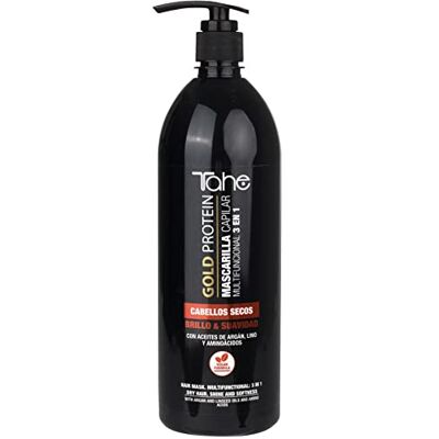 Tahe Gold Protein Máscara capilar multifuncional 3 em 1 brilho e suavidade para cabelos secos (1000 ml) Tahe Gold Protein Máscara capilar multifuncional 3 em 1 brilho e suavidade para cabelos secos (1000 ml)