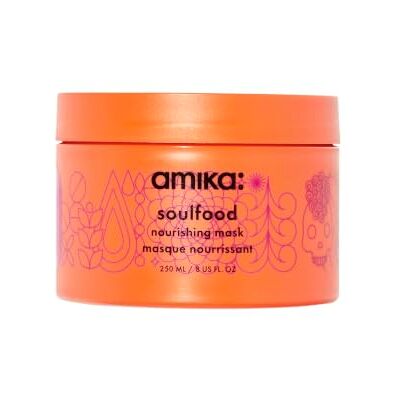 Amika Máscara nutritiva Soulfood Hidratação profunda para cabelos secos e danificados, condicionador profundo com óleo de jojoba, com espinheiro mar, vegano, 236 ml Amika Máscara nutritiva Soulfood Hidratação profunda para cabelos secos e danificados, condicionador profundo com óleo de jojoba, com espinheiro mar, vegano, 236 ml