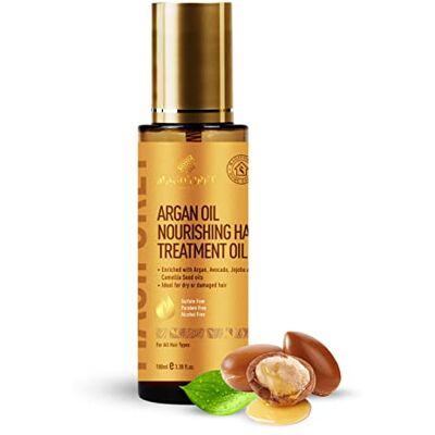 MagiForet Hair Serum, Hair Oil with Argan, Avocado, Jojoba and Camellia Seed oils for Damaged Hair, Frizz Controlo, Shine, Nourishment, Heat & UV Protection MagiForet Hair Serum, Hair Oil with Argan, Avocado, Jojoba and Camellia Seed oils for Damaged Hair, Frizz Controlo, Shine, Nourishment, Heat & UV Protection