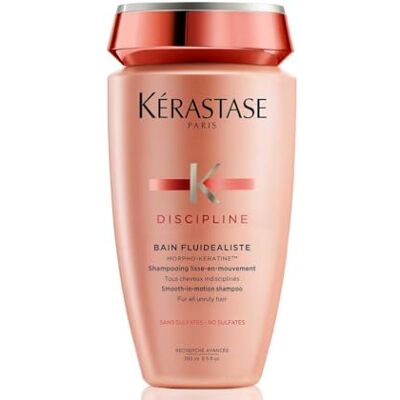 KÉRASTASE Discipline, champô suavizante, para cabelo indisciplinado, encrespado e fino, champô sem sulfatos*, Bain Fluidéaliste, 250 ml KÉRASTASE Discipline, champô suavizante, para cabelo indisciplinado, encrespado e fino, champô sem sulfatos*, Bain Fluidéaliste, 250 ml