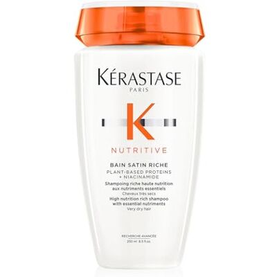 KÉRASTASE Nutritive, champô hidratante, para cabelo muito seco, fortalece e repara, com proteínas vegetais, Bain Satin Riche, 250 ml KÉRASTASE Nutritive, champô hidratante, para cabelo muito seco, fortalece e repara, com proteínas vegetais, Bain Satin Riche, 250 ml