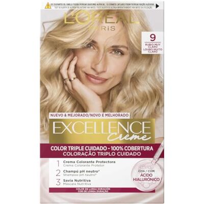 L'Oreal Paris Excellence Creme #9 Rubio Claro Claro - Tinta de cabelo L'Oreal Paris Excellence Creme #9 Rubio Claro Claro - Tinta de cabelo