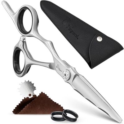 Fagaci Tesouras para sapatos de 6 polegadas aço japonês, tesouras barbearia Linha convexa de precisão extrema, conforto profissional o dia todo, mantém a borda com uso intensivo Fagaci Tesouras para sapatos de 6 polegadas aço japonês, tesouras barbearia Linha convexa de precisão extrema, conforto profissional o dia todo, mantém a borda com uso intensivo