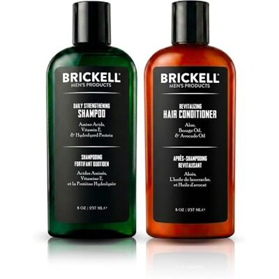 Brickell Men's Products – Rotina Revitalizadora de cuidados Capilar, champô com óleos de menta e árvore de chá condicionador força e volume natural e orgânico Brickell Men's Products – Rotina Revitalizadora de cuidados Capilar, champô com óleos de menta e árvore de chá condicionador força e volume natural e orgânico