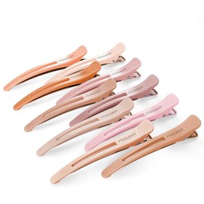 FRAMAR Ganchos compridos de cabelo para cabeleireiro, conjunto de 10 clipes de cabelo profissionais para secções e penteados, não deixam marcas, ideais para estilistas e uso doméstico, cores neutras Clips de Pelo Profesionales para Seccionados y Peinado FRAMAR Ganchos compridos de cabelo para cabeleireiro, conjunto de 10 clipes de cabelo profissionais para secções e penteados, não deixam marcas, ideais para estilistas e uso doméstico, cores neutras Clips de Pelo Profesionales para Seccionados y Peinado