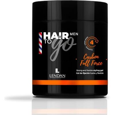 Lendan Gel fixador de cabelo Hair To Go Men Carbon Full Force 500 ml com carbono vegetal ativo fixação forte e flexível efeito molhado longa duração cuidado empilhar Lendan Gel fixador de cabelo Hair To Go Men Carbon Full Force 500 ml com carbono vegetal ativo fixação forte e flexível efeito molhado longa duração cuidado empilhar