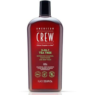 American Crew 3 em 1 árvore do chá - Am & Body 3-IN-1 shampoo de árvore do chá, condicionador e gel de banho 3em1 para homens (1000ml) American Crew 3 em 1 árvore do chá - Am & Body 3-IN-1 shampoo de árvore do chá, condicionador e gel de banho 3em1 para homens (1000ml)