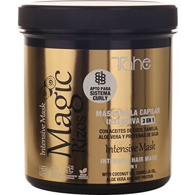 Tahe Magic Rizos Máscara capilar intensiva 3 em 1 Máscara Intensiva, Máscara Condicionador Leave-in (700 ml (Pacote de 1)) Tahe Magic Rizos Máscara capilar intensiva 3 em 1 Máscara Intensiva, Máscara Condicionador Leave-in (700 ml (Pacote de 1))