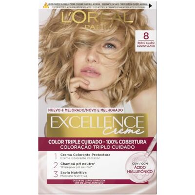 L'Oreal Paris L'Oréal Paris Excellence Crème Tinte permanente, 8 loiro claro L'Oreal Paris L'Oréal Paris Excellence Crème Tinte permanente, 8 loiro claro