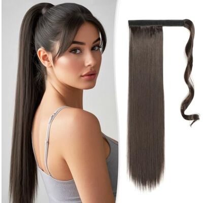 SZMK Pigtail de cabelo natural 55 cm, Ponytail Hair extensão de cabelo, ZMK extensões de cavalo sintético, de cavalo sintético, de cavalo elástico, extensão de cavalo liso para mulheres SZMK Pigtail de cabelo natural 55 cm, Ponytail Hair extensão de cabelo, ZMK extensões de cavalo sintético, de cavalo sintético, de cavalo elástico, extensão de cavalo liso para mulheres