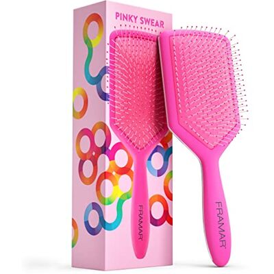 FRAMAR Escova de cabelo desenredante – escova de cabelo anti-rotura, rosa Escova antipuxões, pente antipuxões, elimina os nós e reduz o encolhimento e a rutura, Hair Brush, grande superfície FRAMAR Escova de cabelo desenredante – escova de cabelo anti-rotura, rosa Escova antipuxões, pente antipuxões, elimina os nós e reduz o encolhimento e a rutura, Hair Brush, grande superfície